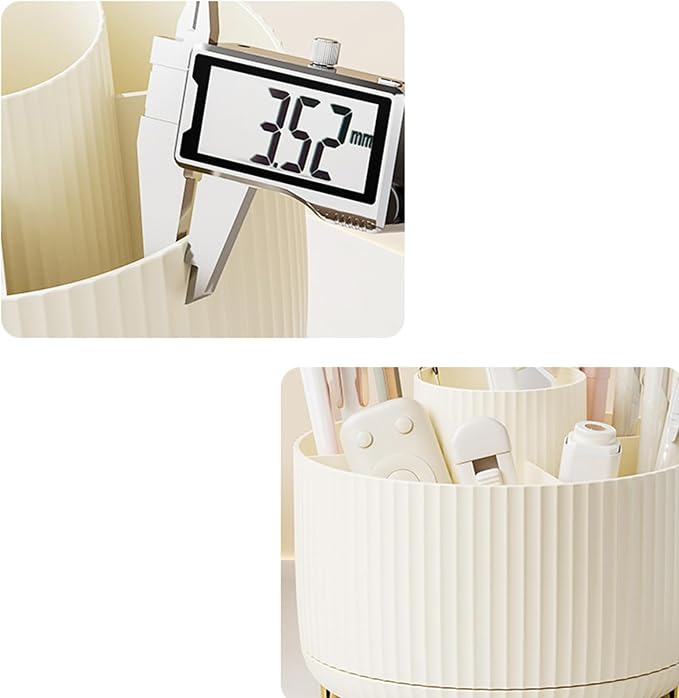 Rotating Desk Stationary Organiser 6 Segments 3 Colors Rotating Pen Holder, Art Supply Organiser for Kitchen