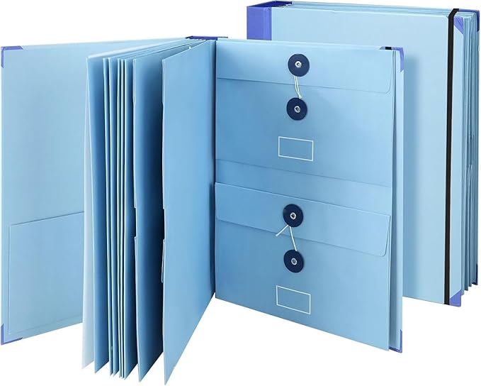 Folio Document Organizer with Labels-Important Document Organizer, Important Folders with Pockets,File Stylish Binder for Storing Important Papers, Certificates, Passports, Photos, and Letters
