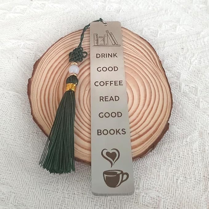 Book Coffee Lover Gifts Bookmark for Women Men Drink Good Coffee Read Good Books Book Marks for Reading Book Lovers Christmas Birthday Gifts for Bookworms Booklovers Gift
