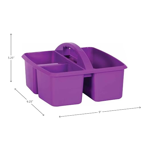 Teacher Created Resources� Purple Plastic Storage Caddy, Pack of 6