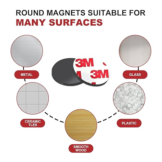 Magnetic Dots with Adhesive Tape,Circle 3/4" x 0.08" Self Sticky Small Magnets for Family Activities,Peel and Stick Round Magnet for Sticker/Cards/Picture/Poster(Pre-Cut 105 Pieces)