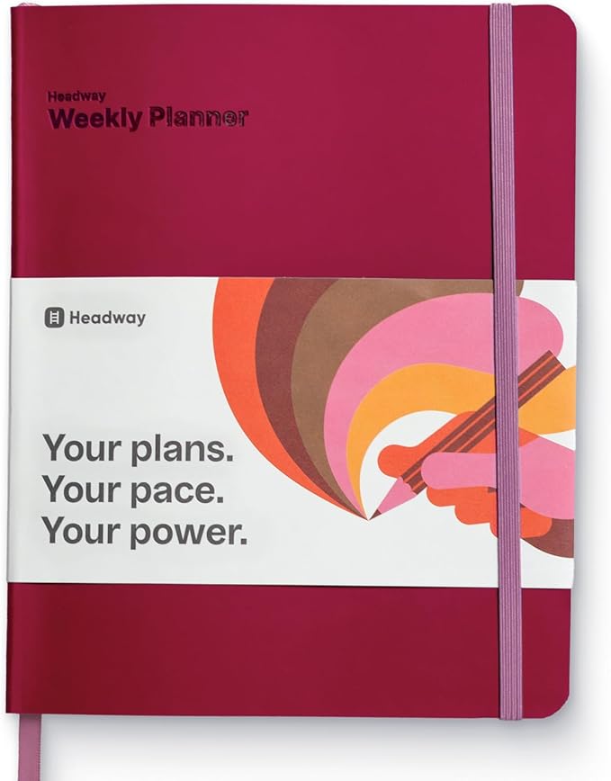 Headway 2026 Planner, 3-Month Leather Soft Cover Calendar Planner for Women, 8.2" x 6.5", Agenda & To-Do List Book with Bookmark, Undated Daily & Weekly Pages, Organizer for School Home Office, Pink