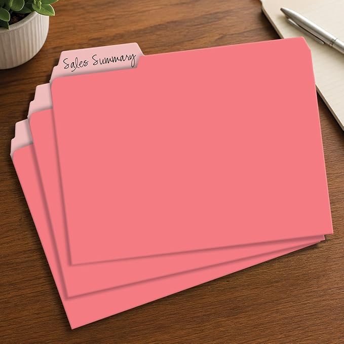 Current Charcoal & Coral File Folders Value Pack - Bulk Set of 24, 6 Pretty Decorative Designs, 1/3 Cut Tabs, Heavy-Duty Paper Stock, Office Supplies for Home & Work, 9-½” x 11-¾” Letter Size
