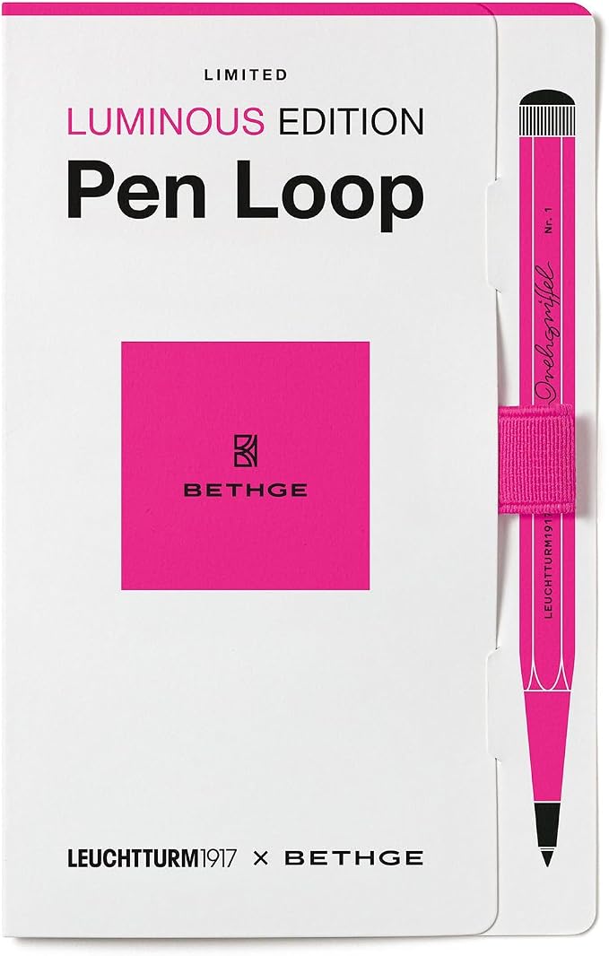 LEUCHTTURM1917 Self Adhesive Pen Loop Elastic Pen Holder Luminous Edition (Luminous Pink) (Luminous Pink)