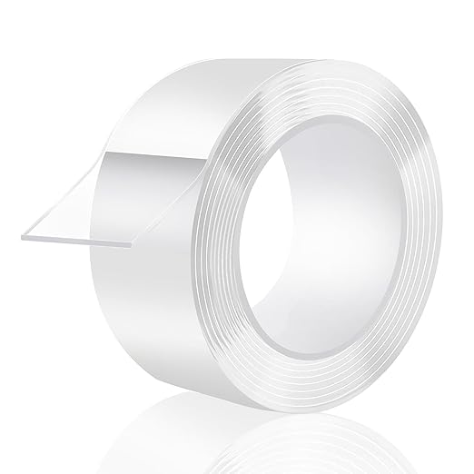 Double Sided Tape Heavy Duty, Removable Nano Double Sided Adhesive Tape, Clear Mounting Tape Picture Hanging Adhesive Strips Waterproof for Walls Photo Crafts Carpet Poster, 2" x 16.5FT