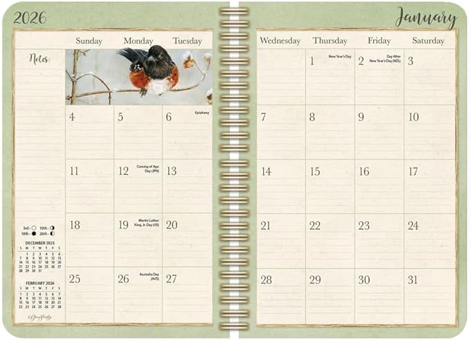 Lang, Birds in the Garden 2026 Planner, 6.5'' X 9'', Weekly Calendar with Stapled Binding