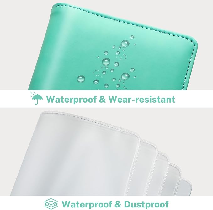MaxGear Business Card Organizer Book, Holds 240 Cards, Portable PU Leather Business Card Holder with Clear Sleeves, Professional Card Binder for Office, Meetings, Networking, Turquoise