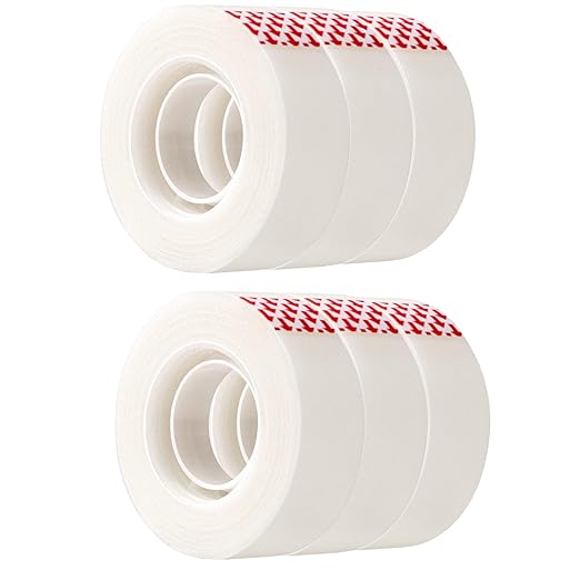 Amazon Basics Matte Finish Tape, 6 Pack, 3/4" Width x 1000" (27.8 yds) Length, Translucent
