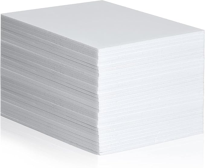 30Pcs Foam Board 10" x 8" White Poster Board 3/16" Thick Foam Core Backing Board White Mat Boards for Projects Art Presentations Crafts Display Favors