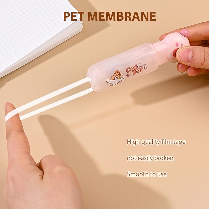 Cute Capybara Correction Tape,Mini Retractable Correction Tape Pen,with Aesthetic Cute Cartoon Capybara Applicator,for Back To School Office Supplies