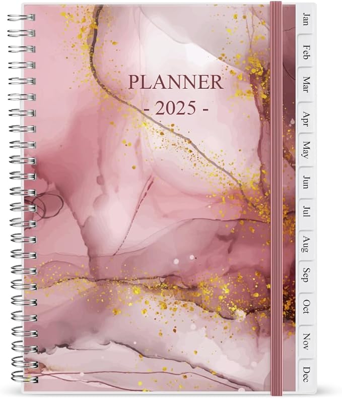 2025 Planner - Planner 2025 for Women & Men, January 2025 - December 2025, Weekly And Monthly Planner with 12 Tabs, 6.4" x 8.5", Pink