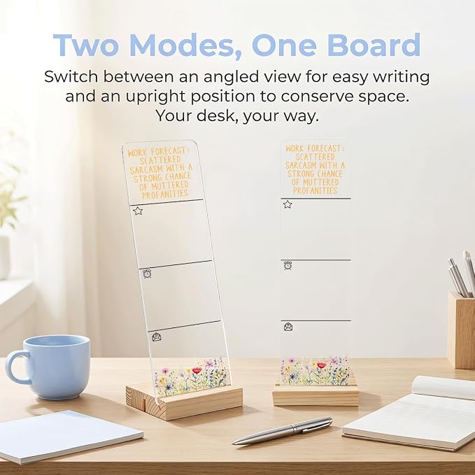 Sticky Note Holder Acrylic Monitor Memo Board Desk Organizers and Accessories Desk Decor Post It Note Holder with 200Pcs Sticky Notes Funny Office Desk Sign