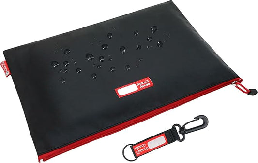Rough Enough Important Document Storage Plastic File Folder Organizer Bag with Zipper 16 x 11 Inches Black Tarpaulin Water Repellent for Travel Office | 16 x 11 Inches, Organizer Holds 400+ A4/Legal Pages, YKK Zipper, Tarpaulin Water Repellent, Wipe Cl...