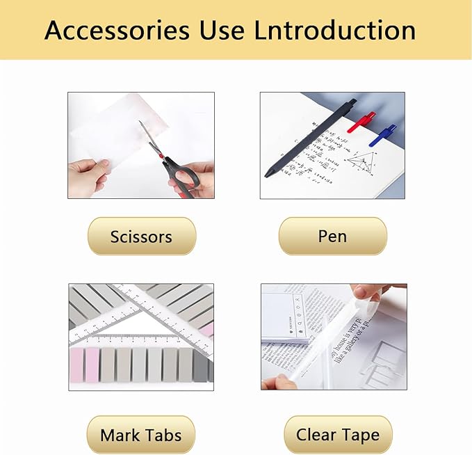 Office Supplies,Black Desk Accessories,Office Supplies Set,Stapler and Tape Dispenser Set,Scissors,Staple Remover,Binder Clips,Staples,Ballpoint Pen,Index Tabs with Ruler,Clear Tape.9pcs for Office