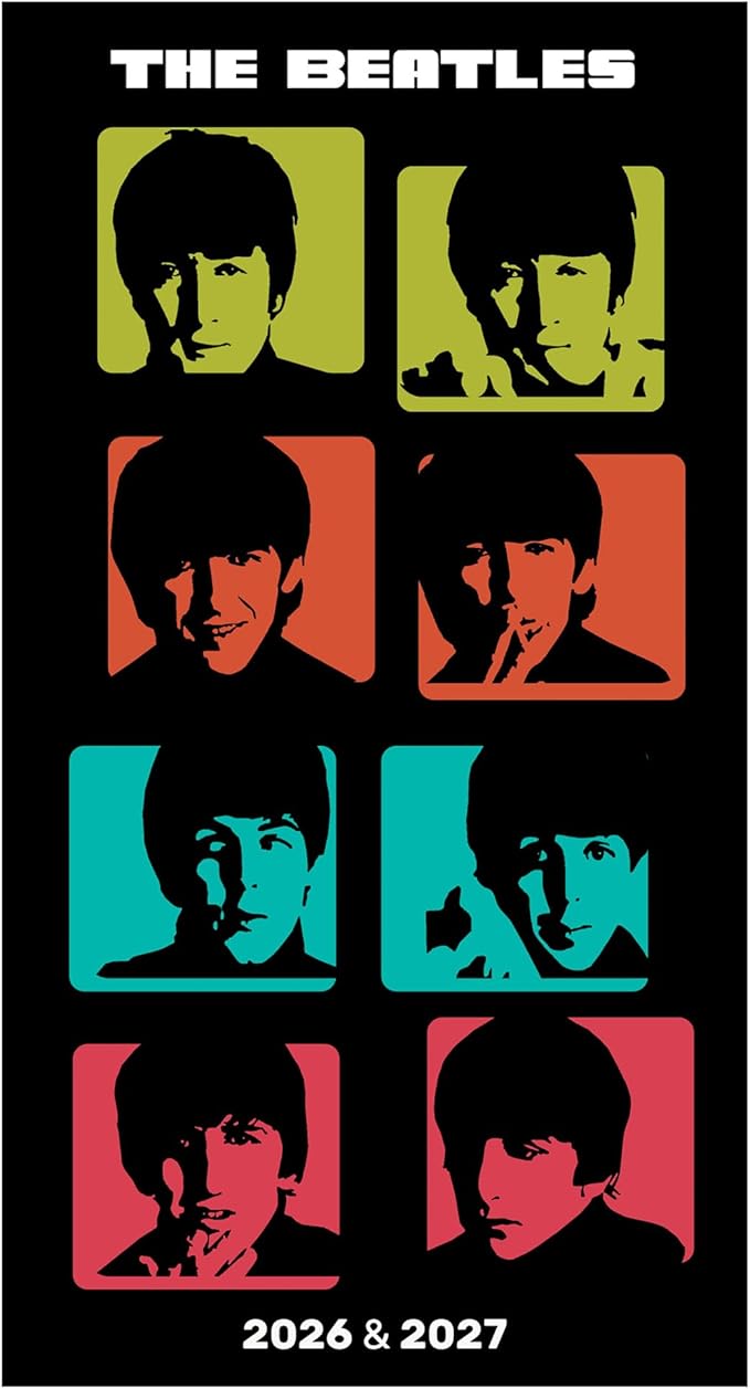 TF Publishing 2026-2027 Beatles Small Monthly Pocket Planner with 2 Page Large Calendar Grid and Lined Notes Section - 2 Year Pocket Calendar 2026-2027 Perfect for Purse - 3.5in x 6.5in