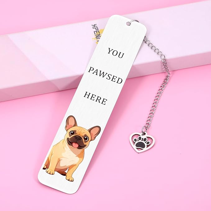 Gifts for French Bulldog Owner, Dog Dad Fathers Day Gifts, French Bulldog Dog Lovers, Dog Lovers Gift for Women, Dog Themed Bookmarks for Book Lovers, Book Marks for Reading Readers Stocking Stuffers