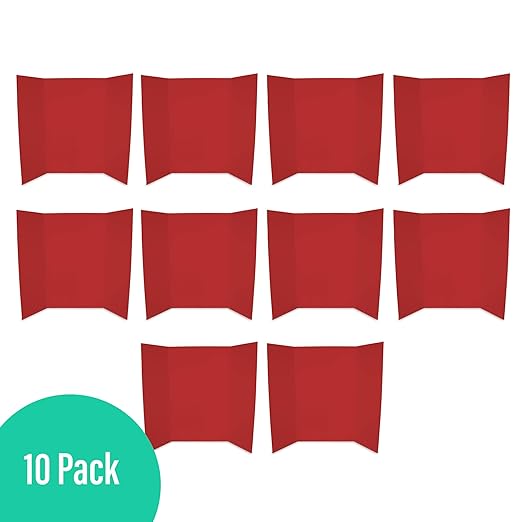 Flipside Products 36” x 48” Foam Project Boards for Presentations, Science Fair, School Projects, Event Displays and Trifold Picture Board - Red 3/16'' Thick - 10 Pack