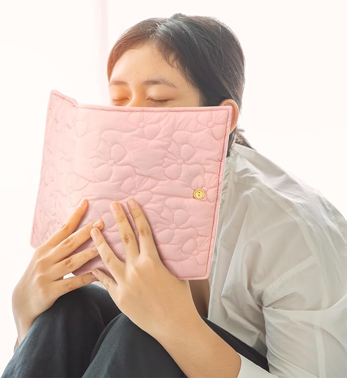 Feifeiya Pink Bow Bible Cover Case for Women with Pencil Pouch Quilted Bible Carrying Case for Hardcover 9.5" x 7" x 2" Christian Gift for Girls Gift for Mom Religious Study Supplies & Accessories