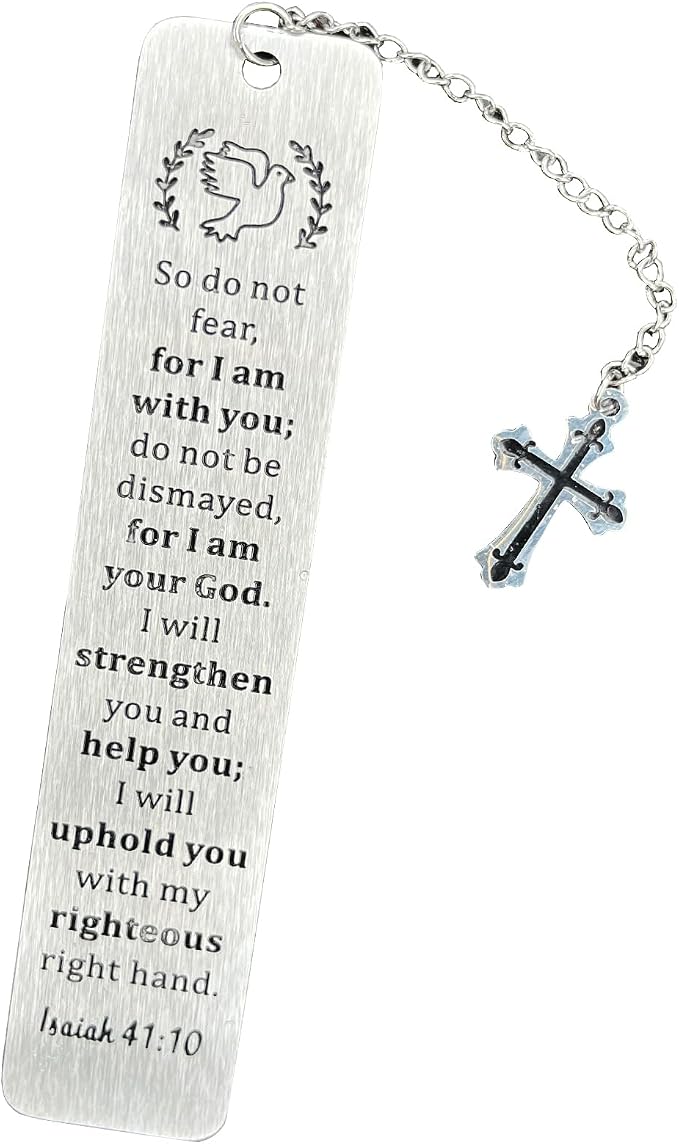 Bible Bookmarks Book Markers, Metal Christian Bookmark Gift Accessories (Isaiak 41:10)
