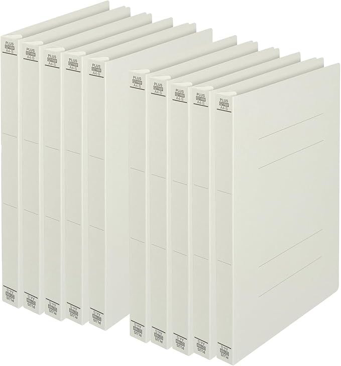 Plus Flat File, Resin Jig, Thick Binding, 10.8 inches (300 mm), A4, Vertical, Gray, 10 Books, No.021NW 79-049 x 10