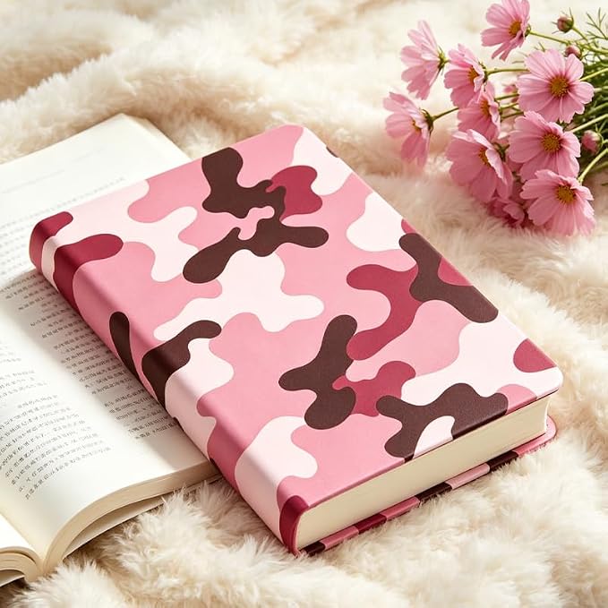 Camouflage Patern Stretchable Book Cover 15.7"x9.8", Elastic Washable Book Protector for Hardcover Textbooks Paperbacks, Reusable Polyester Book Sleeve for Women