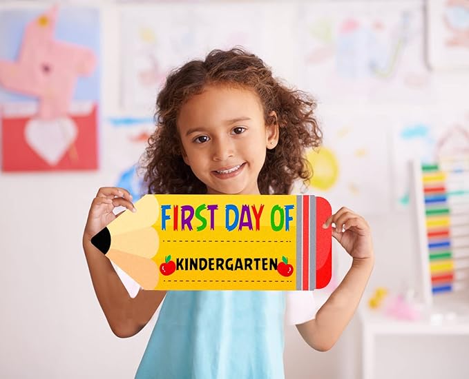 WaaHome First and Last Day of School Chalkboard Sign - 5.5"x13.7" Double Sided Back to School Sign Supplies for Kids Girls Boys, First Day of Kindergarten Preschool 1st Grade Signs