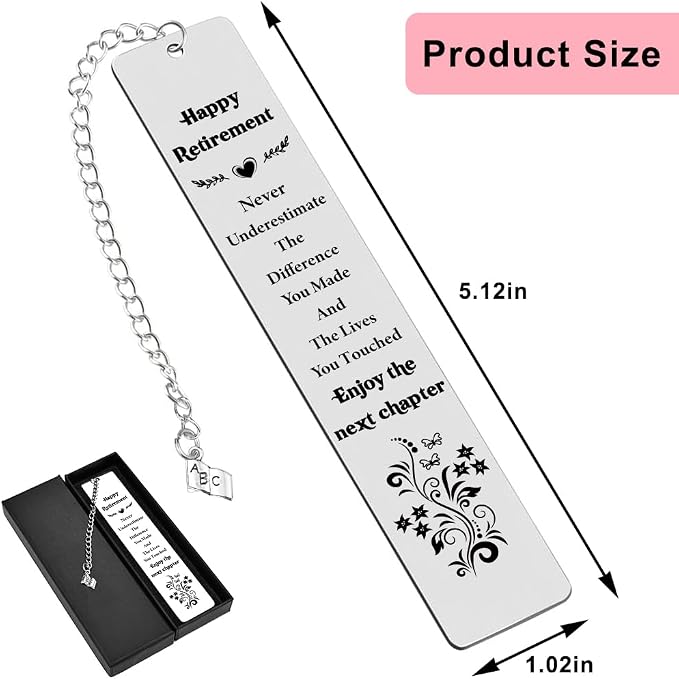Quimoy Retirement Gifts for Women, Retirement Gift Bookmark for Coworker Employee Boss Leader Reader Friends Retired Teacher, Going Away Gifts for Colleagues, Appreciation Gift for Coworkers