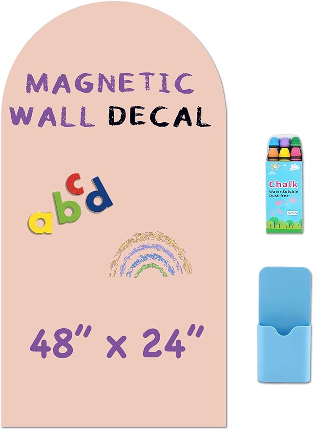 Arch Magnetic Wall Decal - 48" x 24" Matte Finish Chalkboard Sticker for Wall - Magnetic Board for Playroom, Home Classroom(Camel Blush)