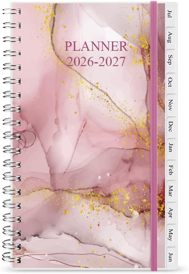 2026-2027 Pocket Planner/Calendar - July 2026 - June 2027, A6 Weekly & Monthly Organizer to Track Goals, Easy to Organize Your Daily Life, 3.75" x 6.75", Pink
