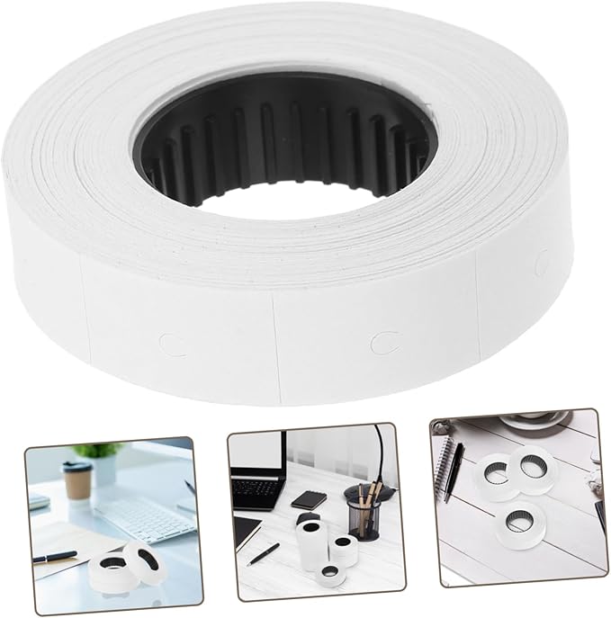 DOITOOL 10rolls Price Tag Roll for White Price Tag Paper Retail Store Sticker Labels Marker Labeler