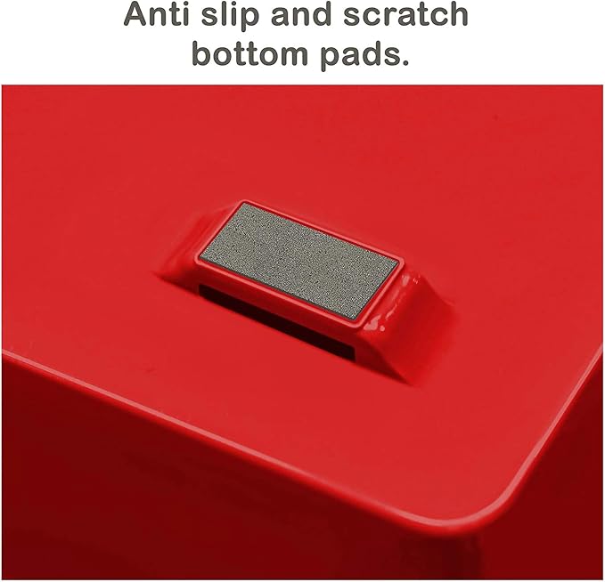 Acrimet Facility 3 Tier Letter Tray, Side Load, Letter Size/A4, Desktop File Organizer, Plastic (Solid Red Color)