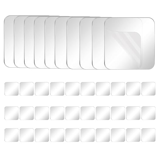 40PCS Heavy Duty Double Sided Adhesive Mounting Square Tape, Waterproof Strong Clear No Residue Removable Tape for Hanging, Wall Mounting, Home Decor & Shower