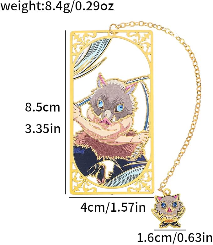 Demon Kamado Bookmark Page Mark, Anime Tanjiron Zenitsu Giyuu Kyoujurou Figure Reading Tool, Stationery Gifts for Reading Lovers Bookworm (Style G)