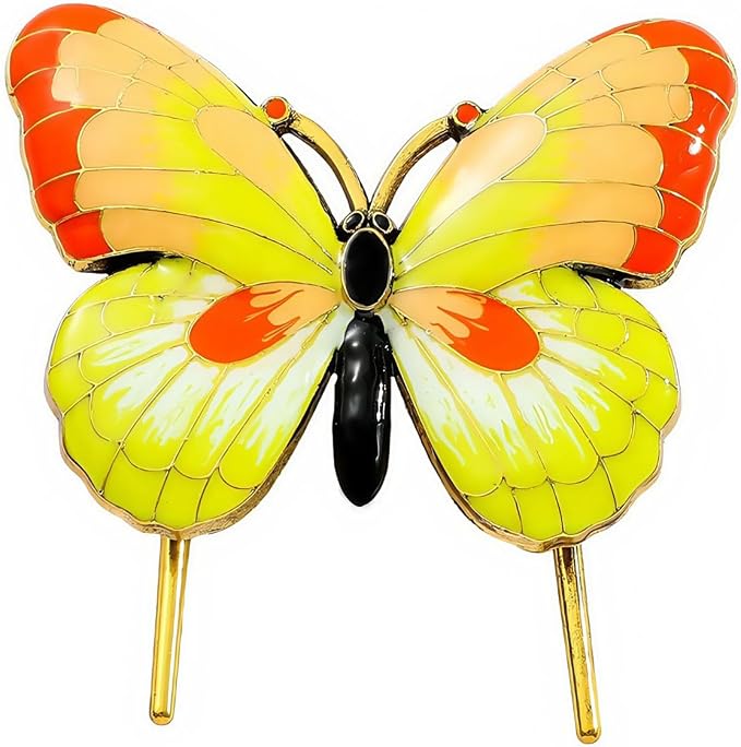 Bookmark,Metal Book Clip, Journal Clip, Book Page Holder Clip,Vintage Book Clips, Hold Journal Open While Writing and Free Your Hands, Gifts for Book Lovers, Readers (Yellow Butterfly)