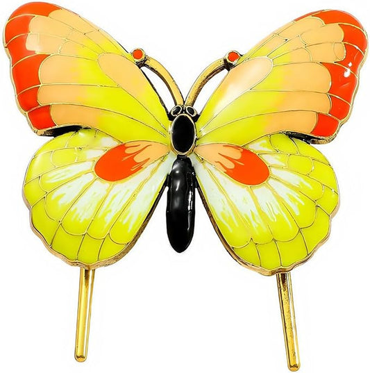 Bookmark,Metal Book Clip, Journal Clip, Book Page Holder Clip,Vintage Book Clips, Hold Journal Open While Writing and Free Your Hands, Gifts for Book Lovers, Readers (Yellow Butterfly)