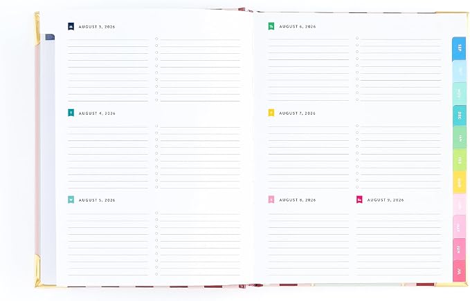 2026-2027 Weekly Planner by Emily Ley – Simplified Bookbound Planner Berry Stripe, August 2026–July 2027 – 12-Month Academic Year Organizer for Women