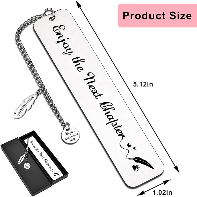 Quimoy Retirement Gifts for Women 2026, Best Retirement Gift, 2026 Retirement Gift for Grandma Mom Coworker Friends Retired Teacher Nurse Colleagues, Christams Gifts Bookmark for Women Men