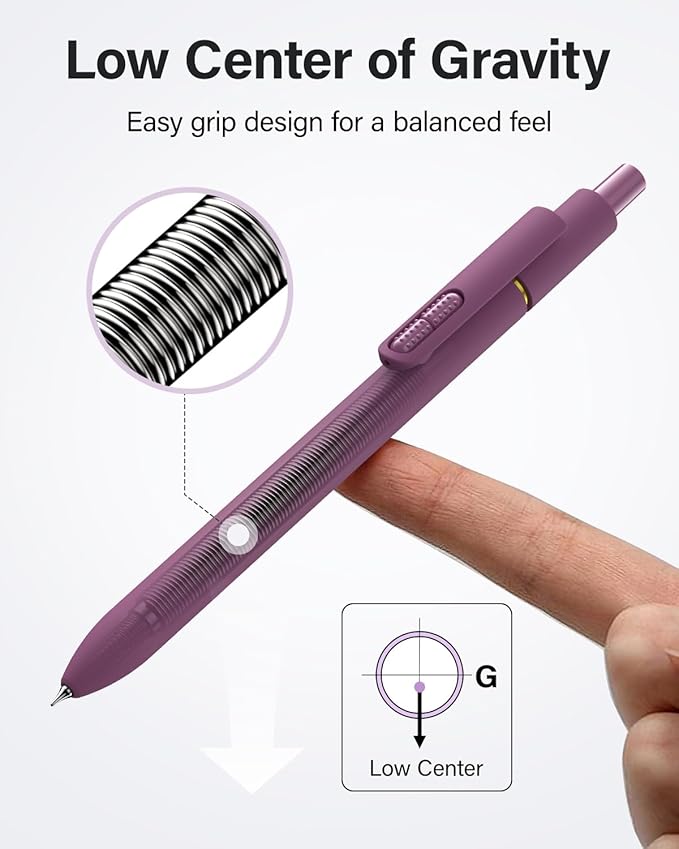 inkipen- 8 Pack Pens, Gel pens Black Ink, Fine Point(0.5mm),Quick-Drying Smooth Writing,School and Office Supplies （vintage color）