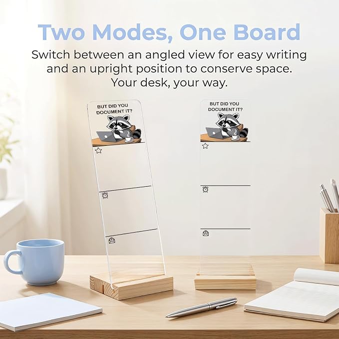 But Did You Document It Office Raccoon Decor Sticky Note Holder, Funny Office Monitor Memo Board Decorations for Shelf Office Desk Accessories Raccoon Gifts