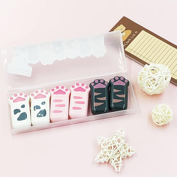 LOPURO White Out Correction Tape, 6Pcs Mini White Out Tape Pastel Color Correction Tape Eraser Easy to Use Applicator Instant Corrections for School Office Home Supplies