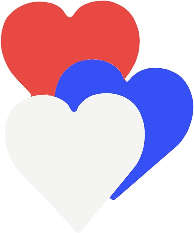 Die-Cut Magnetic - Large Tri-Color Heart- Classroom, Holiday, Kids’ Love and Peace School Craft Projects, Valentine’s Day Craft and Garage Decorations.