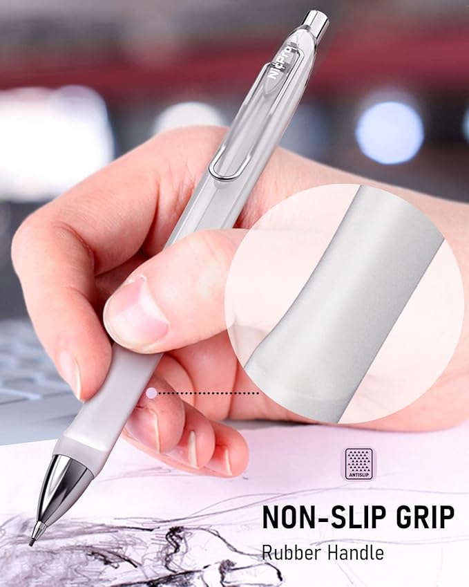 Nicpro 6PCS Pastel Mechanical Pencil Set 0.5 mm, Cute Mechanical Pencils with Comfort Grip with 12 Tubes HB Lead Refill, 3 Eraser, 9 Eraser Refills for Student Writing, Drawing, Sketching- with Case