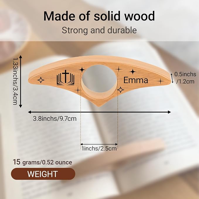 Custom Book Page Holder, Personalized Thumb Book Page Holder with Name, Custom Wood Page Holder, Gift for Book Lovers, Suitable for Parents and Partners, Christmas, Teacher's Day (S1)