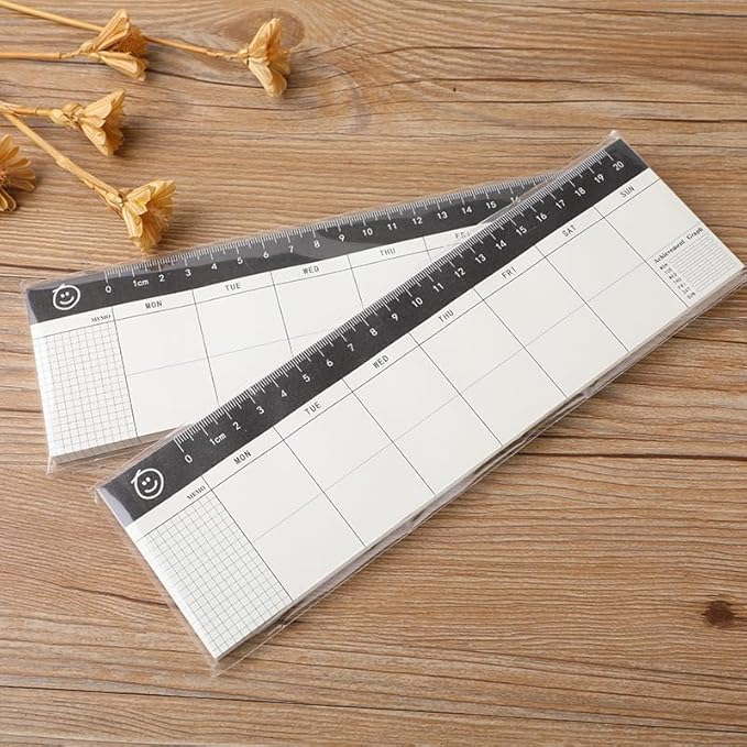 Undated Desk Planner Scheduler Weekly Planning for Goal Setting and Reflection - Horizontal Days of Week Paper Note Pad, Planner Organizing