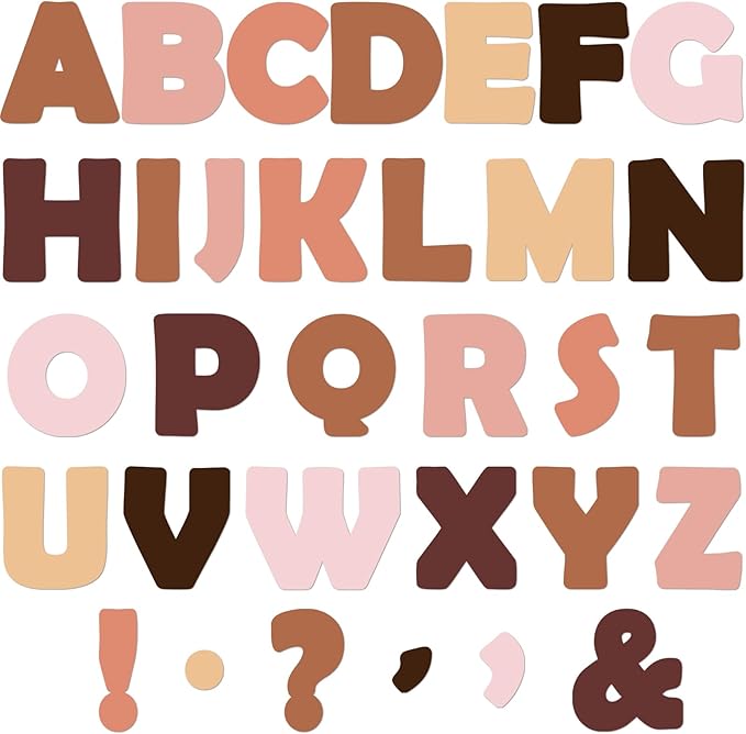 150 PCS Large 6" Bulletin Board Letters Set,Boho Color Classroom Alphabet Cutout Letter for Bulletin Board Display Home School, A Great Helper to Inspire Students' Learning Interest