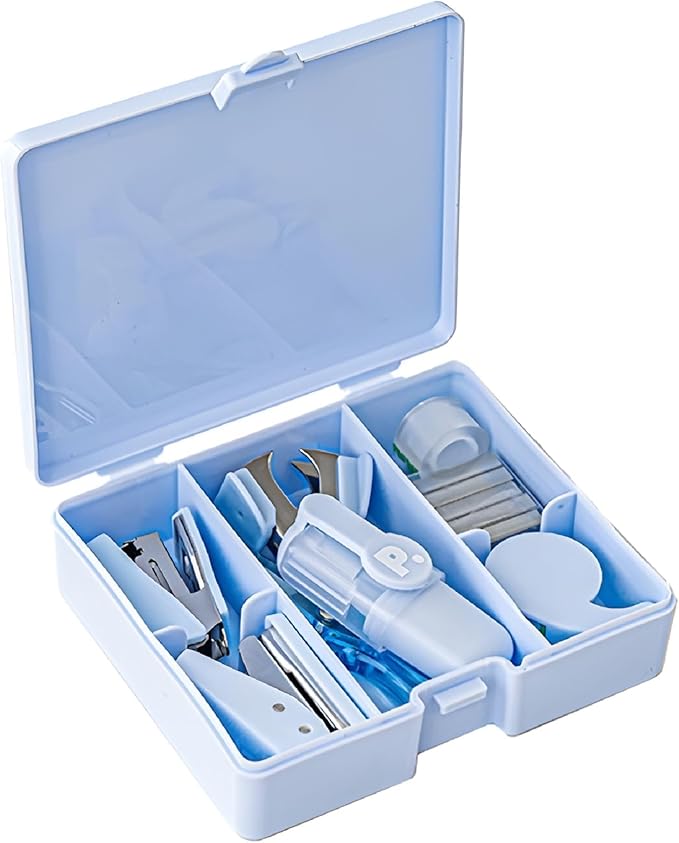 Mini Stapler Staple Punch Hole Tape Machine Set Multifunction Tool