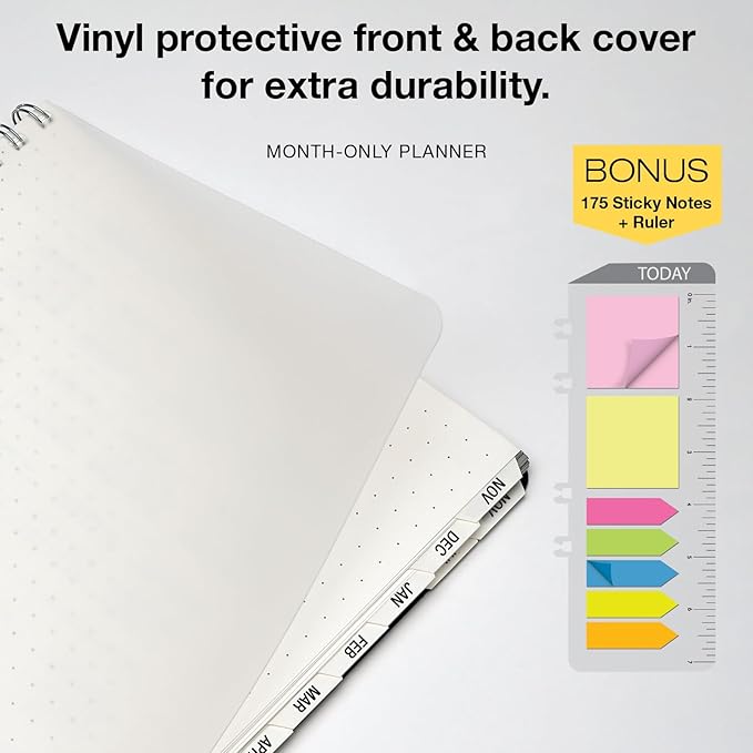 ESSENTIAL 2026 Monthly Planner with Tabs, 8.5"x11": 14 Months (November 2025 - December 2026), Professional, Simple, Easy-to-Use Design and Frosted Poly Cover for Extra Protection (Frosted)
