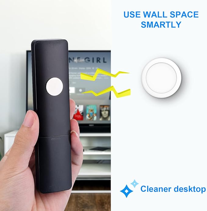 AIEX 6pcs Magnetic Remote Control Holder for Wall, Self-Adhesive Strong Magnetic Remote Control Holder Wall Mount TV Remote Organizer for Home Office Hotel (3 Gray, 3 White)