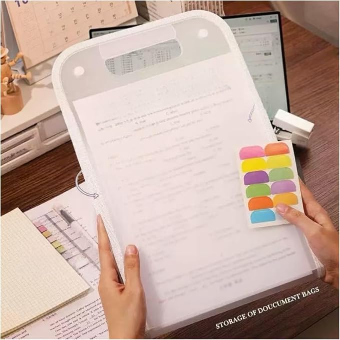Translucent Accordion File Folder,13 Pockets Expanding File Organize with Labels,A4 Letter Size Document Receipt Organizer Accordion Filing Folder for School, Home,Office.(Clear White)