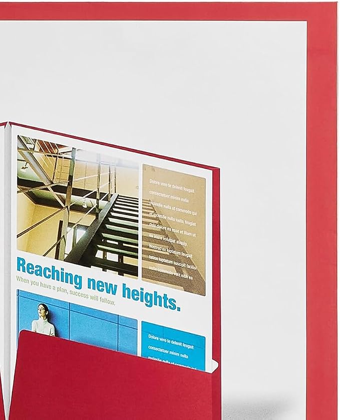 Staples 2-Pocket Laminated Presentation Folders, Red – Durable School & Office Folders, 10-Pack
